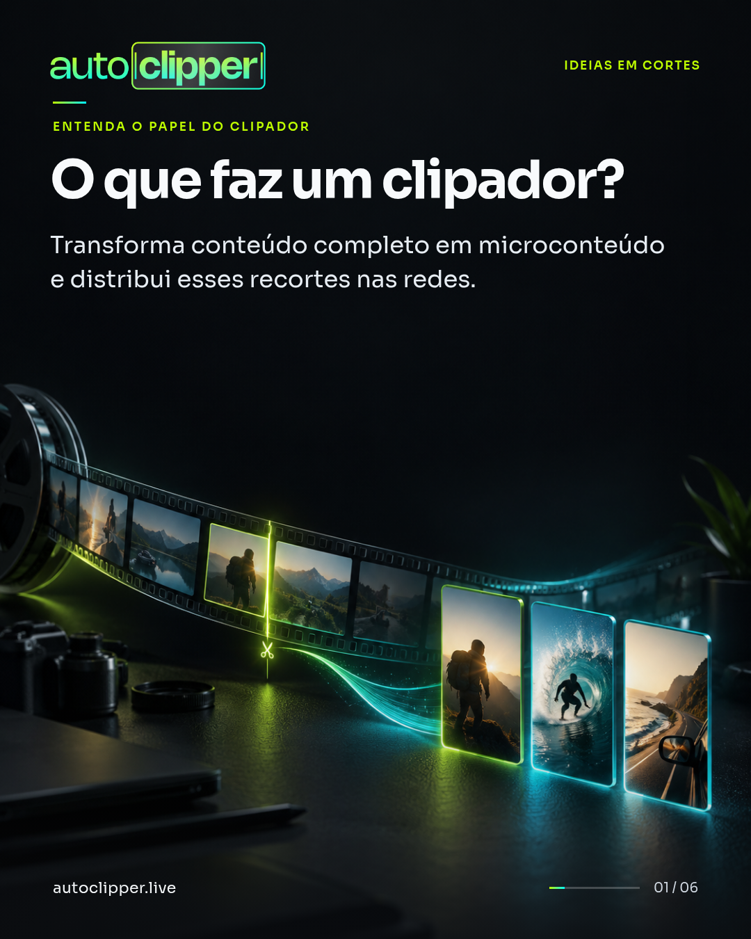 Capa do carrossel: O trabalho de um clipador é levar a mensagem adiante.