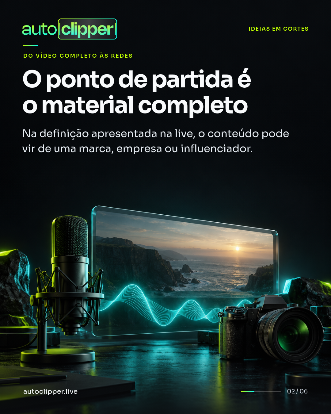 Slide 2 do carrossel O trabalho de um clipador é levar a mensagem adiante.