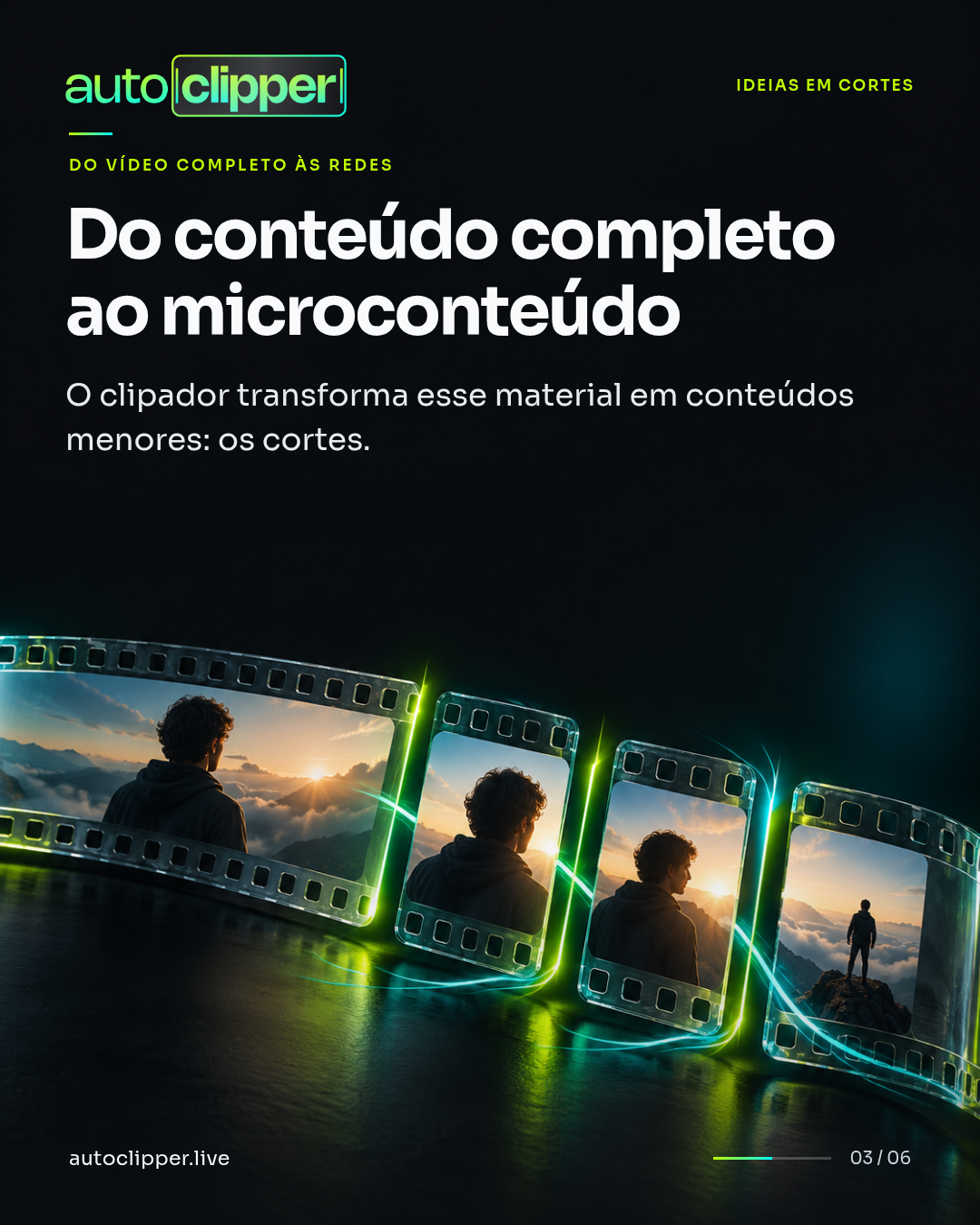 Slide 3 do carrossel O trabalho de um clipador é levar a mensagem adiante.